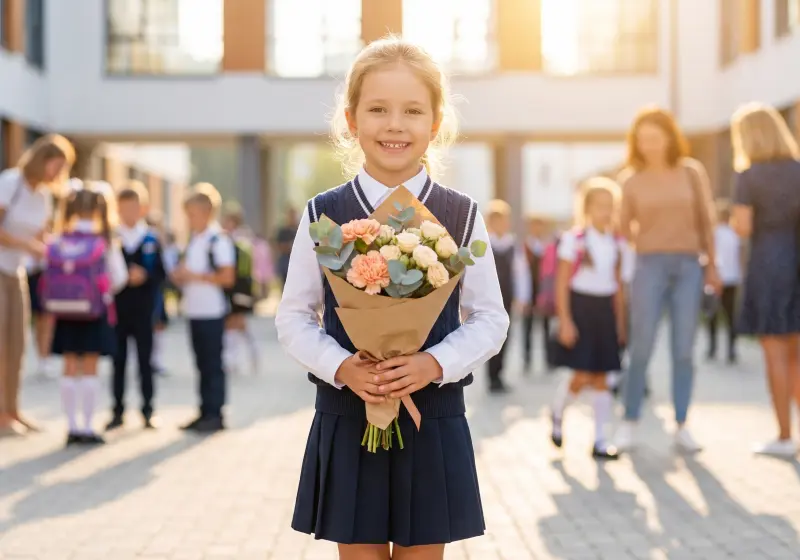 Флористика на 1 сентября: элегантные и легкие букеты, которые удобно держать ребенку