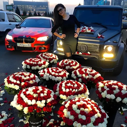 Купить 1001 роза в 10 корзинах