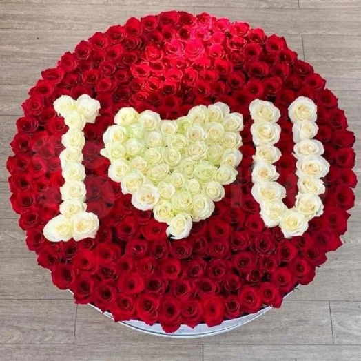 Купить 301 роза I LOVE YOU