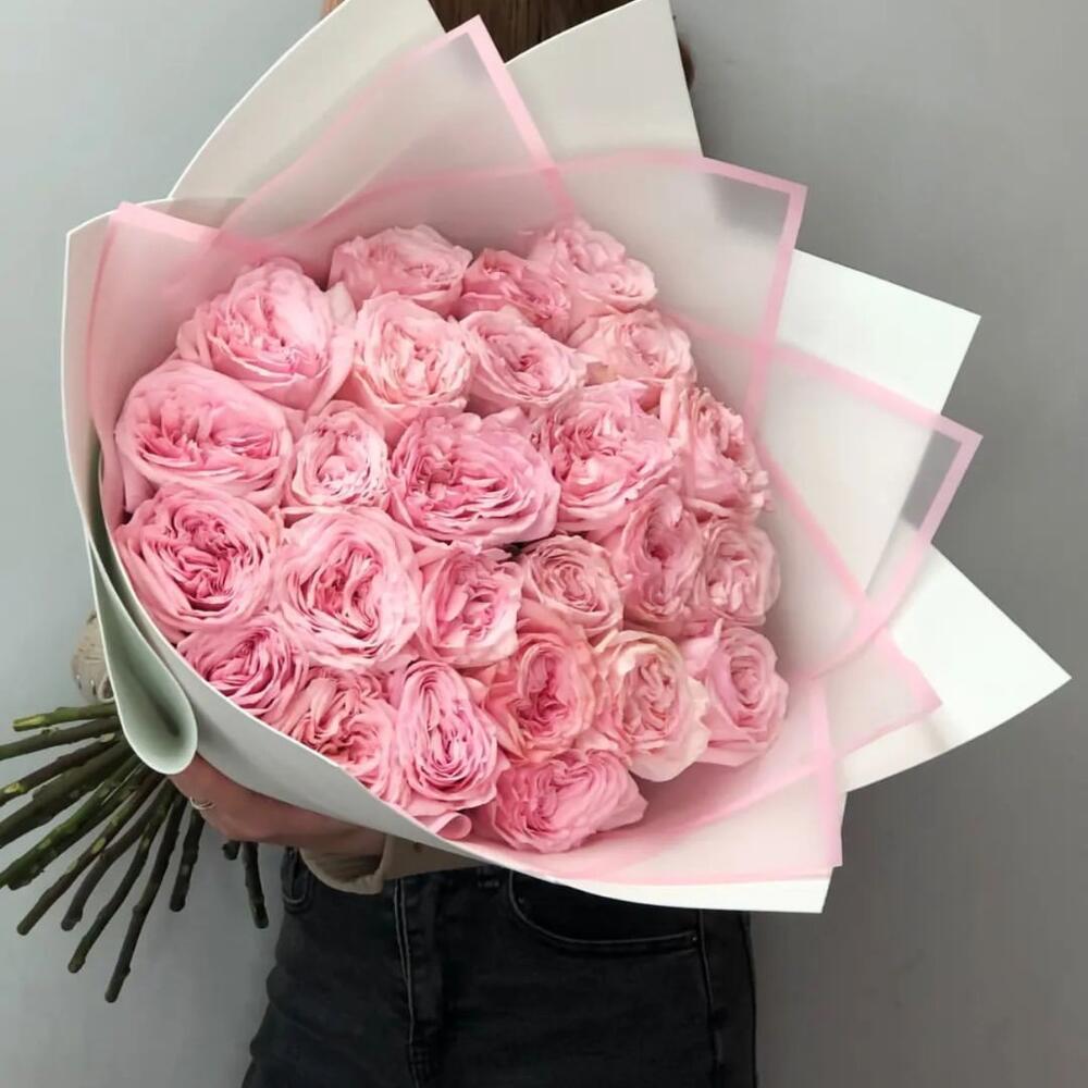 Букет из 19 пионовидных роз Pink O'Hara
