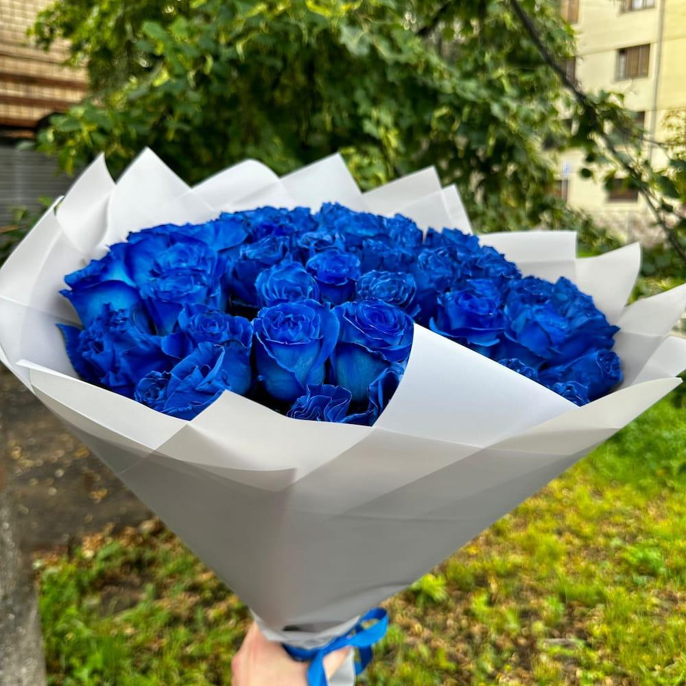 Букет из 35 синих роз (Эквадор) ракурс 2
