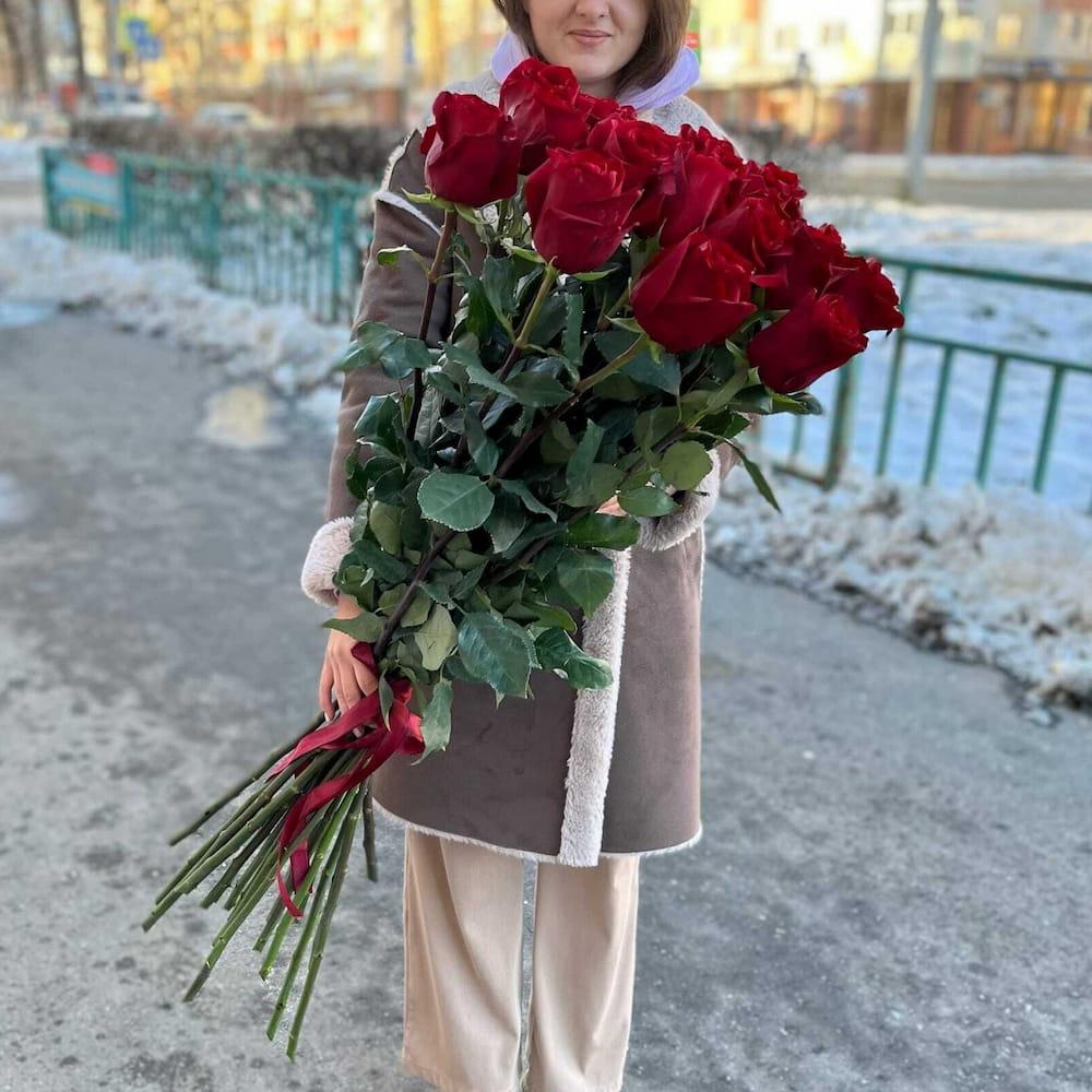 Гигантские розы 110 см — 15 штук