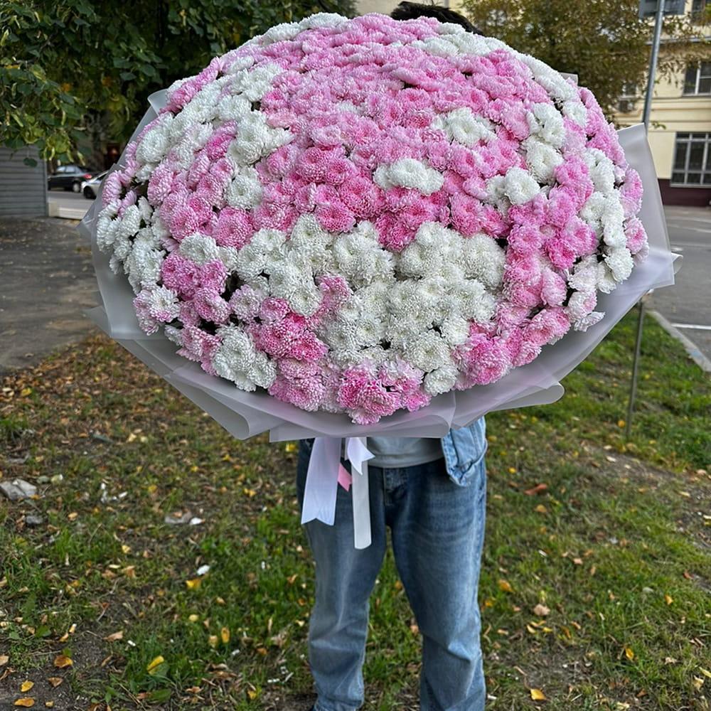 Купить гигантский букет хризантема сантини в Москве ракурс 5
