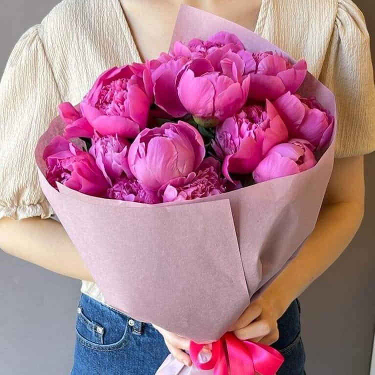 Малиновые пионы 15 шт