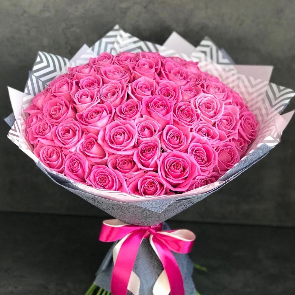 Розовые Розы 51 шт