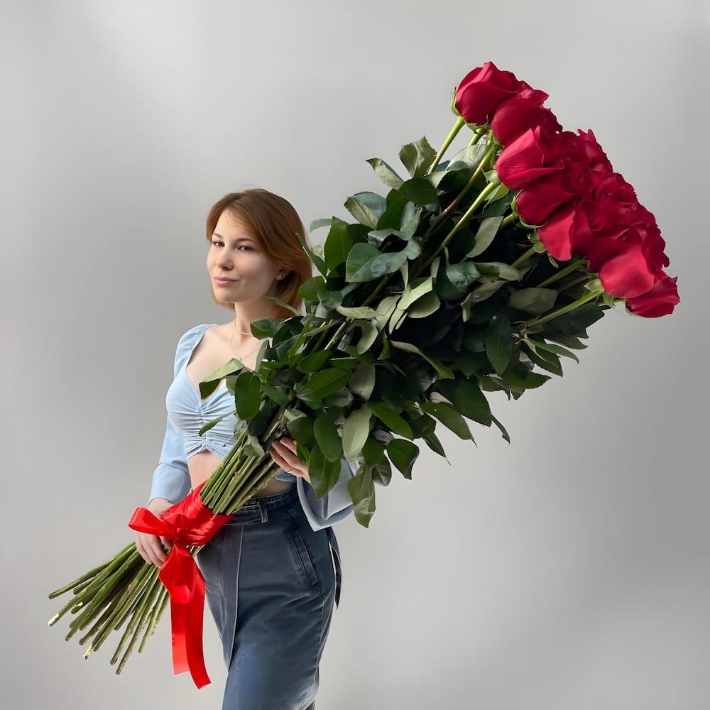 Высокие розы 150 см — 25 штук