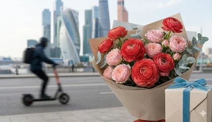 Быстрая курьерская доставка цветов в Москве
